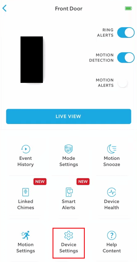 Tap on Device Settings