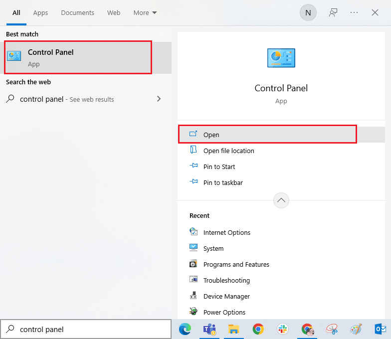 open Control Panel. Fix Page Could Not Be Loaded in Microsoft Store