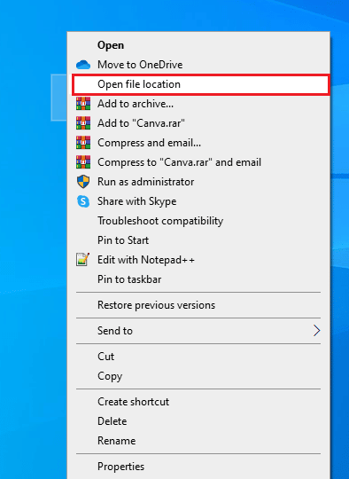 click on Open file location