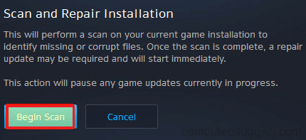 begin scan