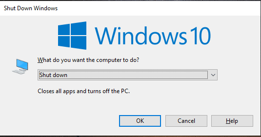 shut down windows
