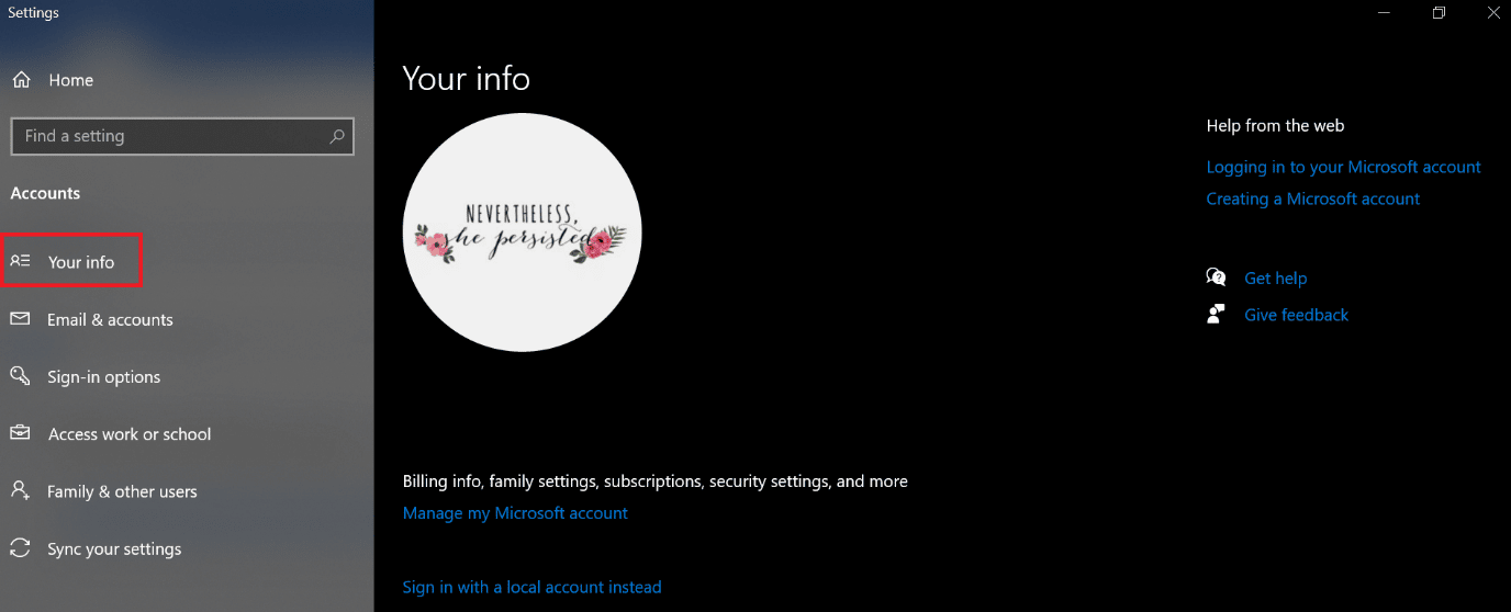 your info