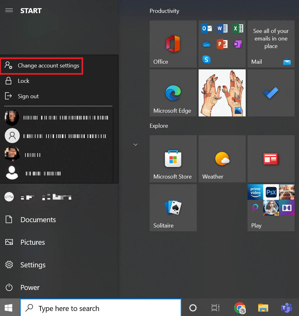 change account settings