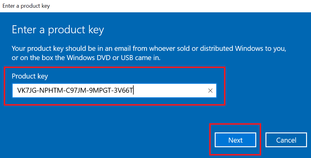 enter product key. Fix Windows Keep Asking for My Credentials Error