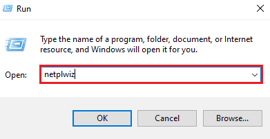 Type netplwiz