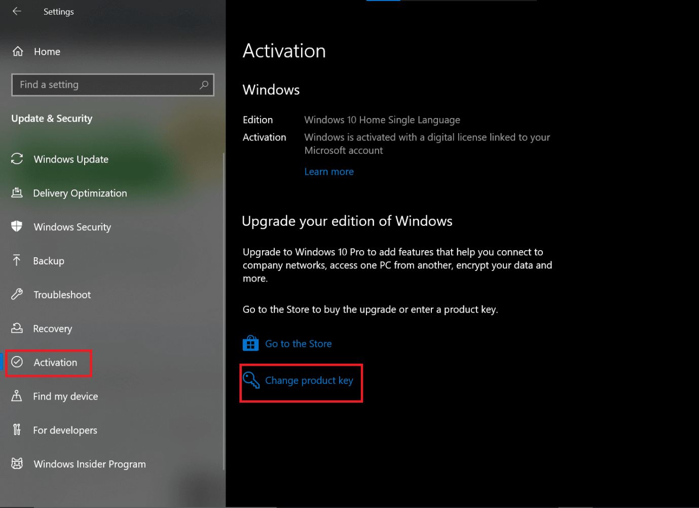 change product key