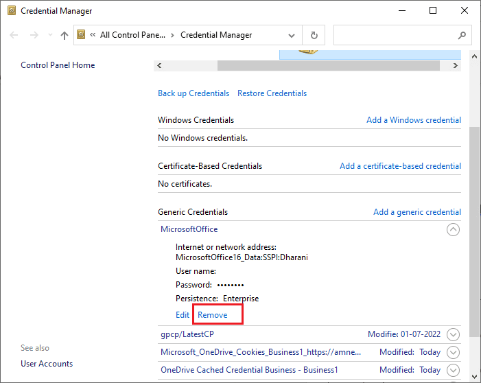 expand the drop down menu next to Office 365 Teams and click on Remove option