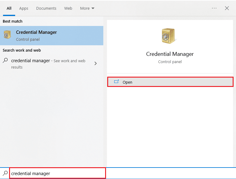 open credential manager