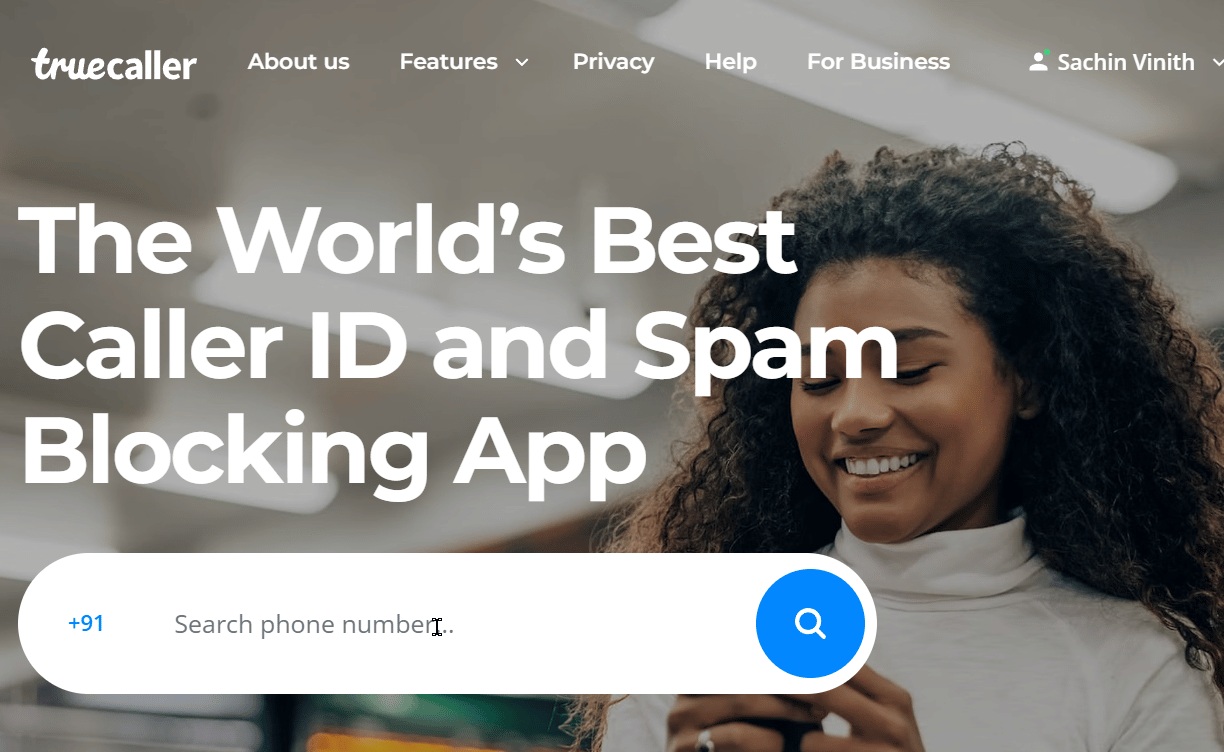 truecaller homepage