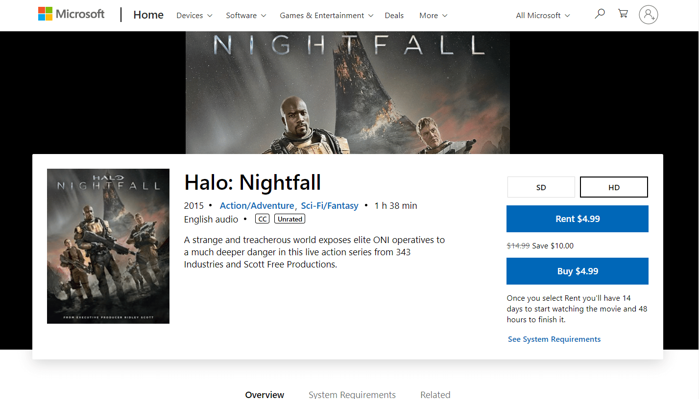 Rent or Buy on Microsoft Store