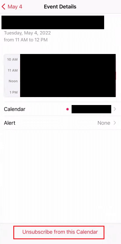 tap on Unsubscribe from this Calendar | How to Remove iPhone Calendar Viruses | stop spam on my calendar