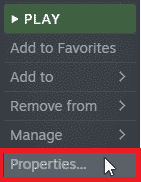 select the Properties… option