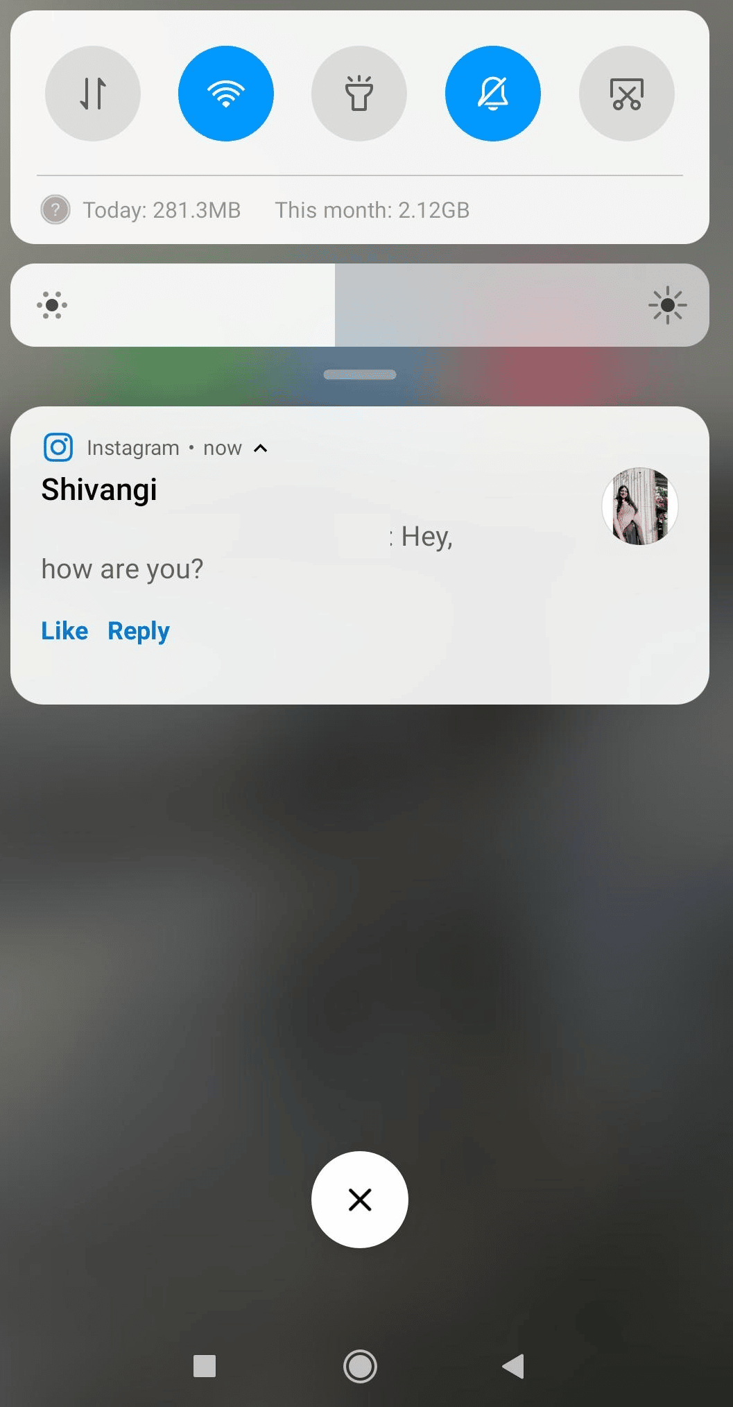 Notification of message