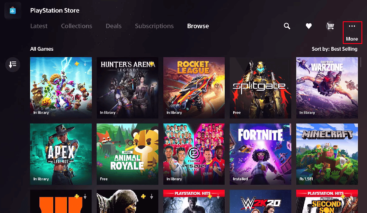 Select the more option present at the top right corner of your Playstation Store page. | How Does EA Cancellation Work? | get a refund on EA Play