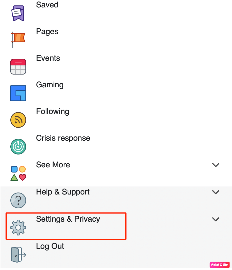 select settings and privacy