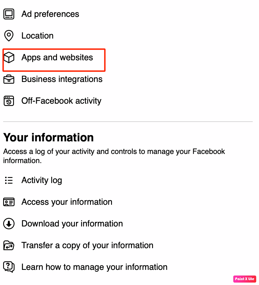 select apps and website