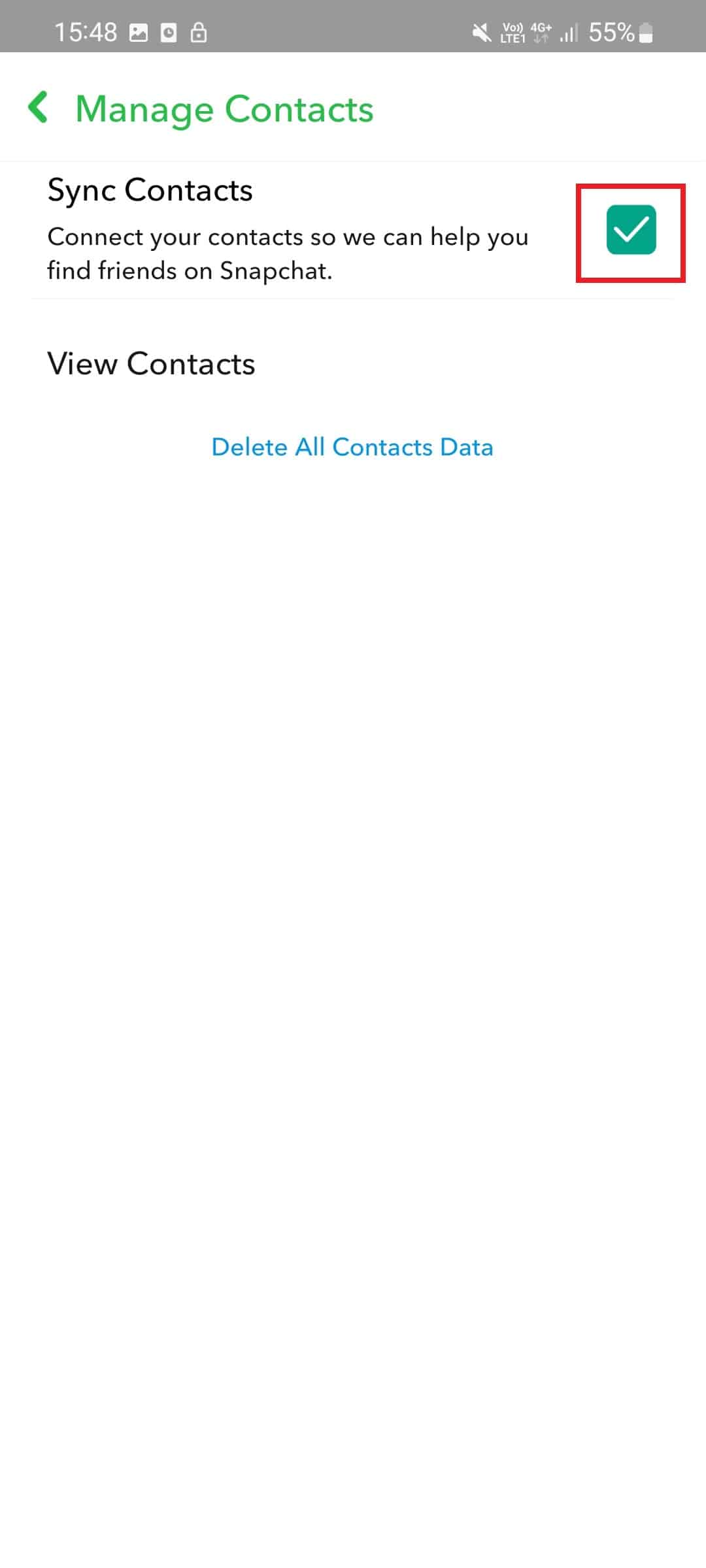 sync contact option