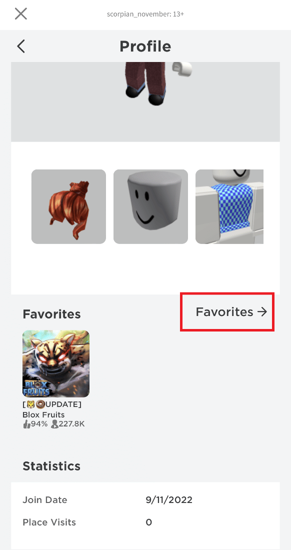 Tap on Favorites