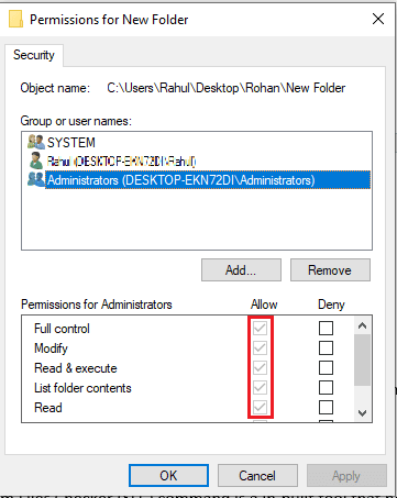 make sure all checkbox are allowed 