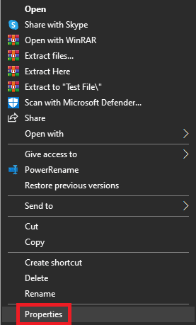 right click on mouse and select Properties 