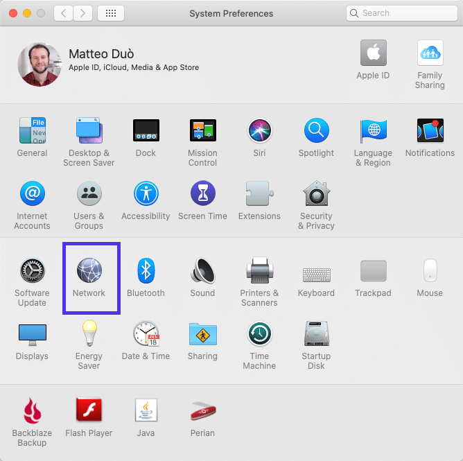 System Preferences in macOS