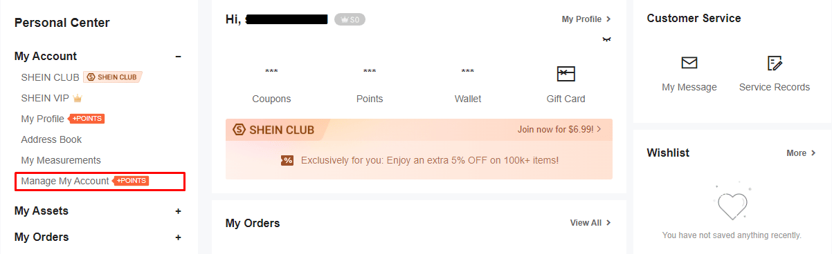 Manage My Account