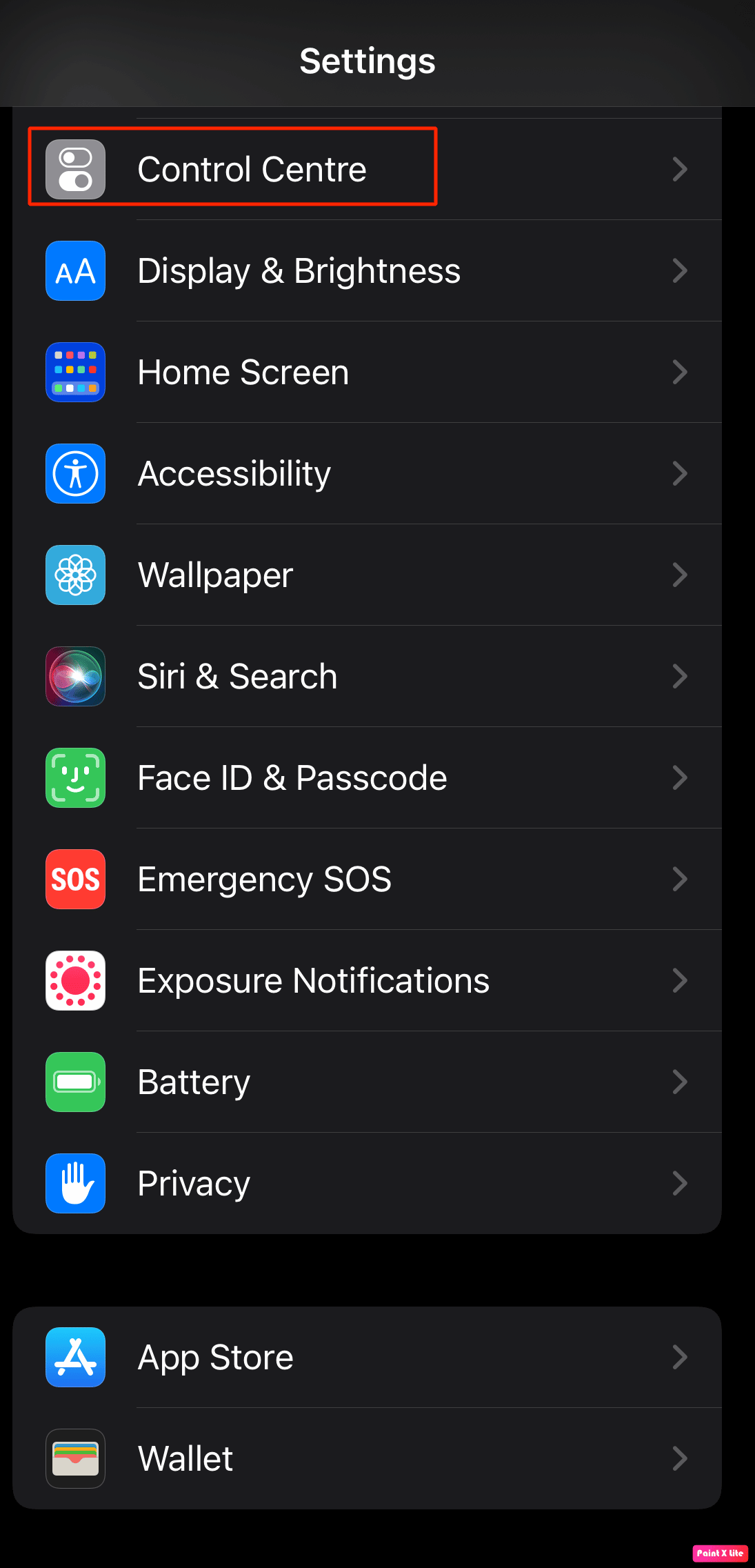 choose control center. 12 Ways to Fix iPhone Flashlight Not Working