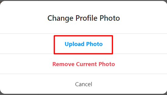Choose Upload Photo