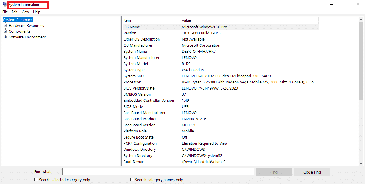 select System Information.