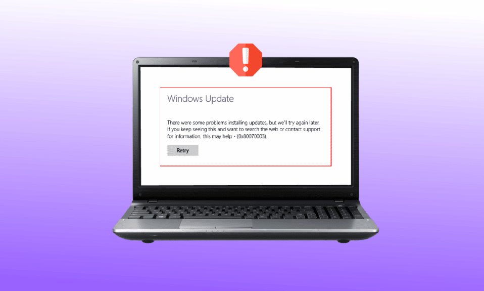 Ways to Fix Windows Update Error 0X80070003