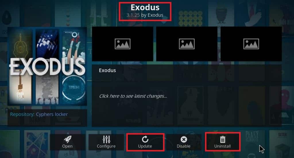 Kodi add-ons update