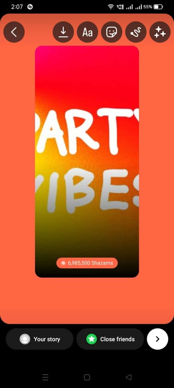 the cover image will be posted to your Instagram story. | How to Use Shazam Song on Instagram