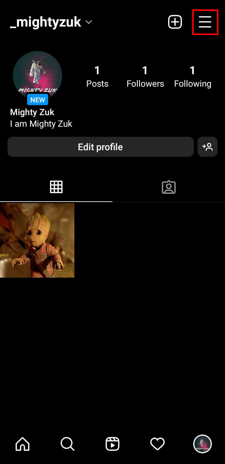 Tap on the hamburger menu icon at the top-right corner of the screen. | How to Disconnect Your Facebook Account from Instagram