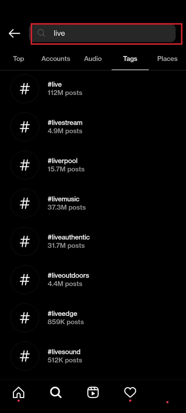 Search in Search box