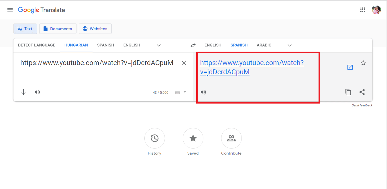 Click on the URL