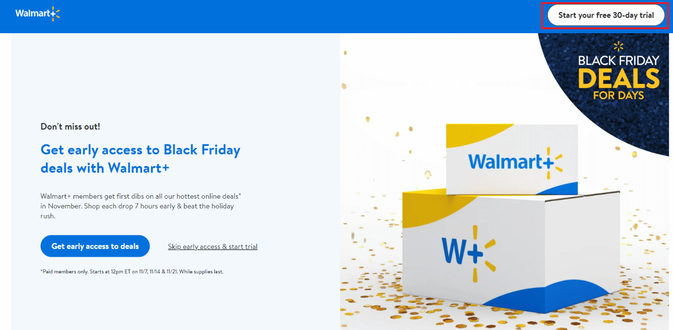 Click on Start your free 30-day Trial option 