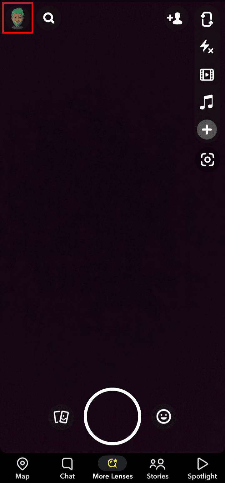 Tap on the profile icon at the top left corner of the screen.