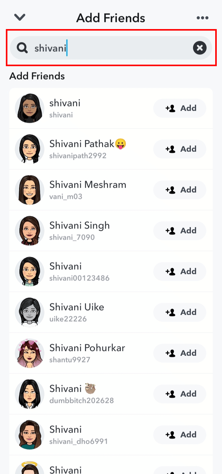 Tap on the search bar and type in the name of the person whom you have unblocked.