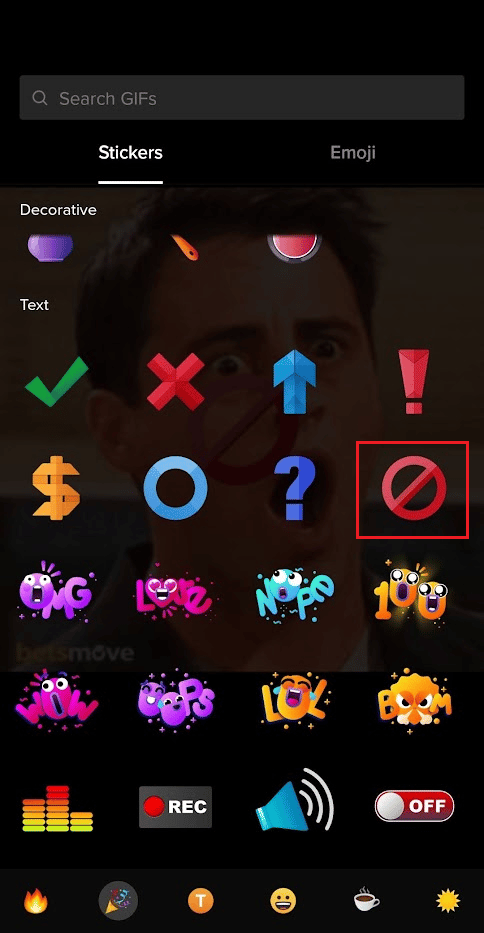 tap on the Stickers icon - the desired sticker from the following menu