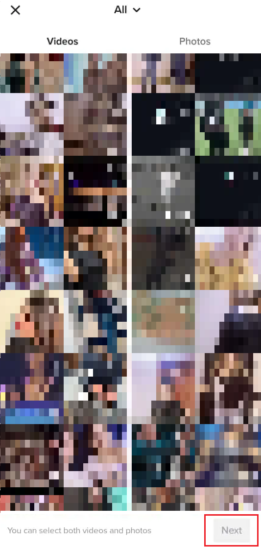 Select the desired photos or videos from your phone gallery and tap on Next | | How to Find Stickers on TikTok