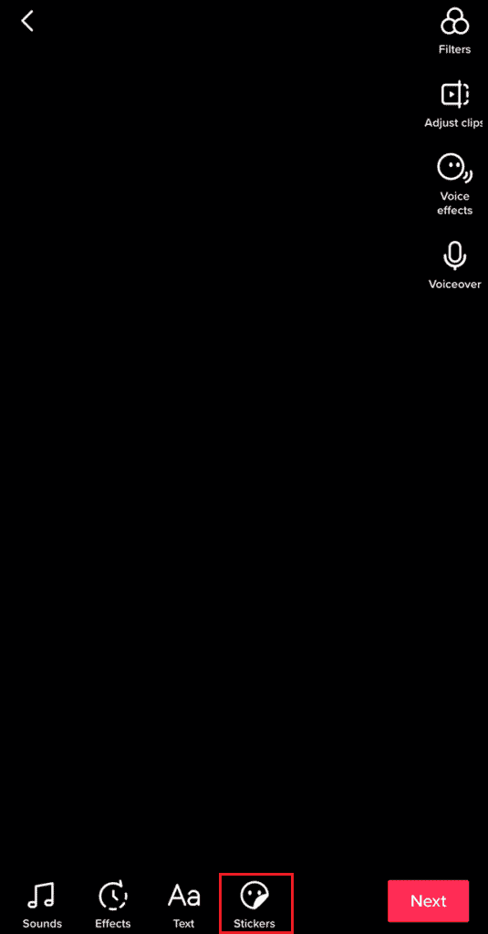 tap on the Stickers icon from the bottom bar