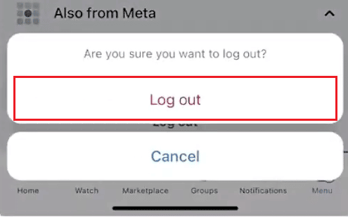Tap on Log out from the popup | How to Remove an Account from Messenger App