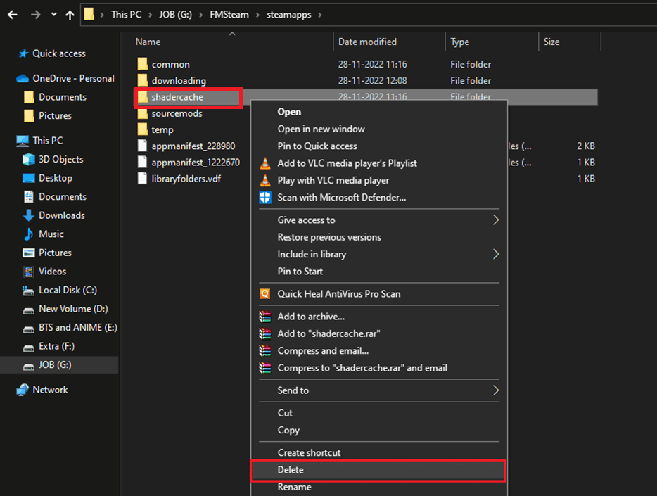 Delete Shadercache folder on drive4