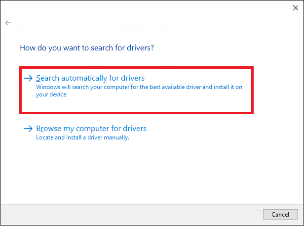 search automatically for drivers
