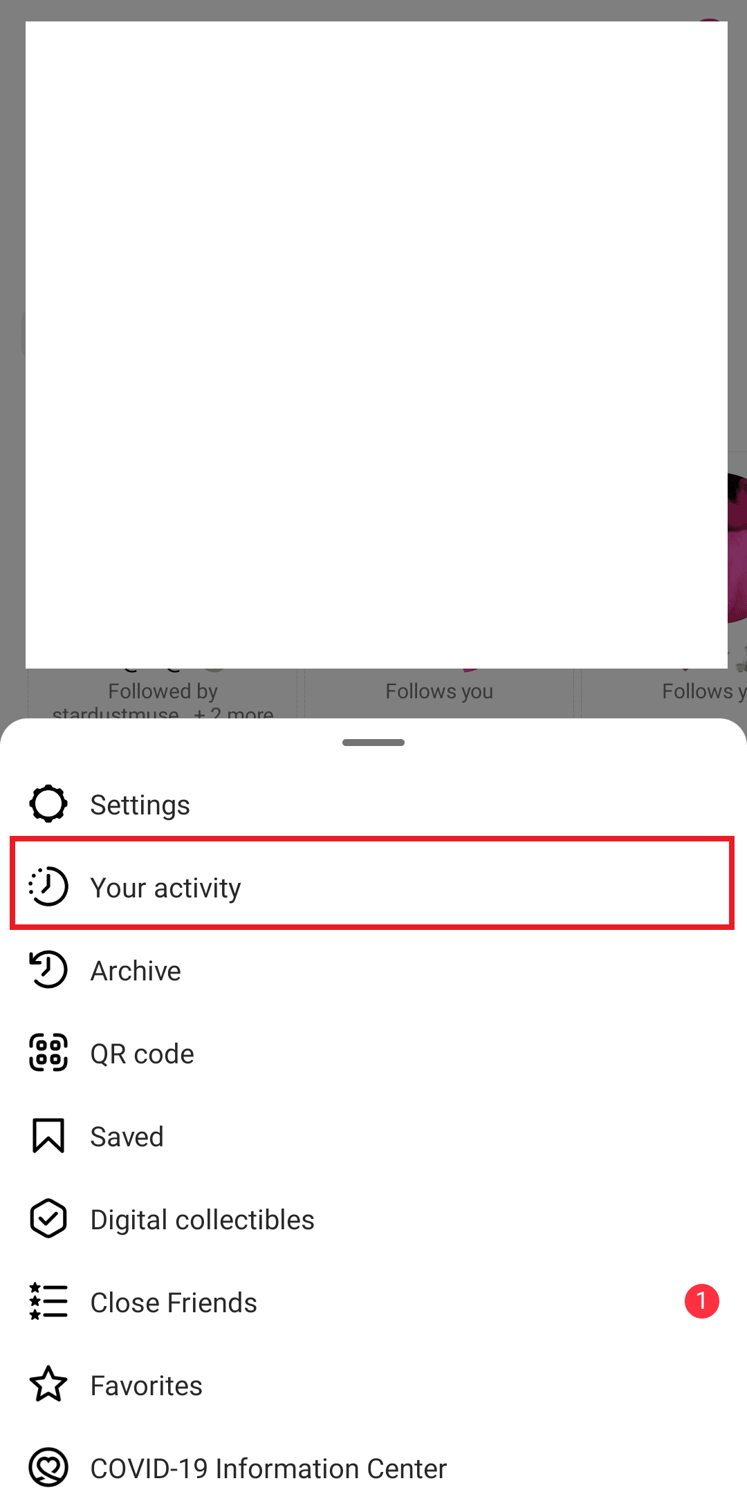 tap on your activity 