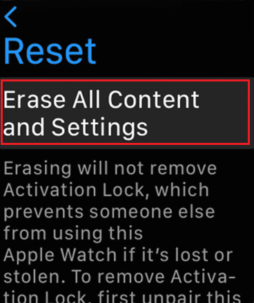 Tap on Reset - Erase All Content and Settings