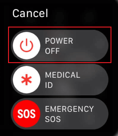 Tap and hold the POWER OFF option