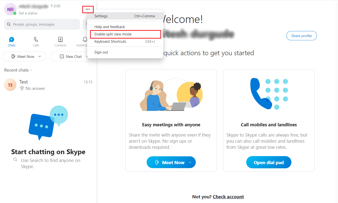 click on Enable split view mode