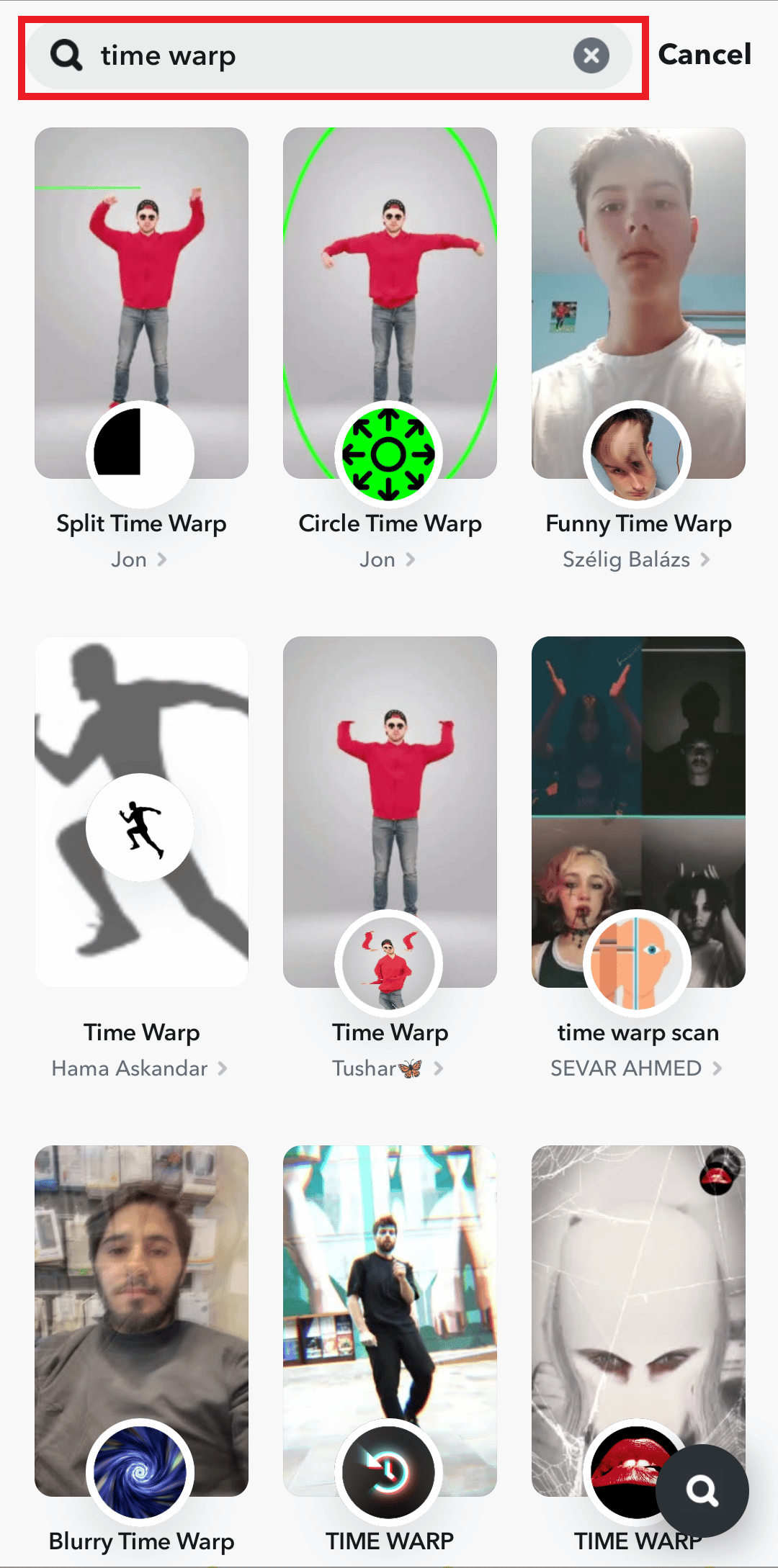 search time warp on snapchat