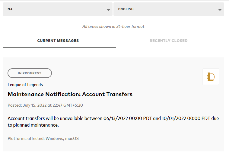 lol server status